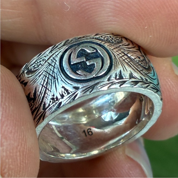 BNWT Gucci gardens silver and black ring - Picture 7 of 8